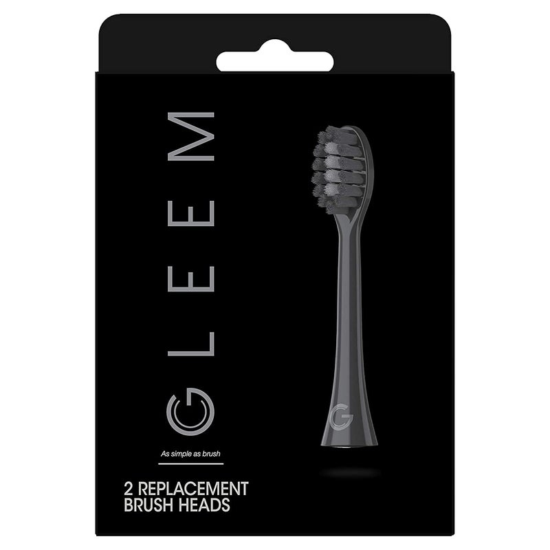 GLEEM Toothbrush Replacement Brush Heads Refill, Black, 2 Count - Image 3